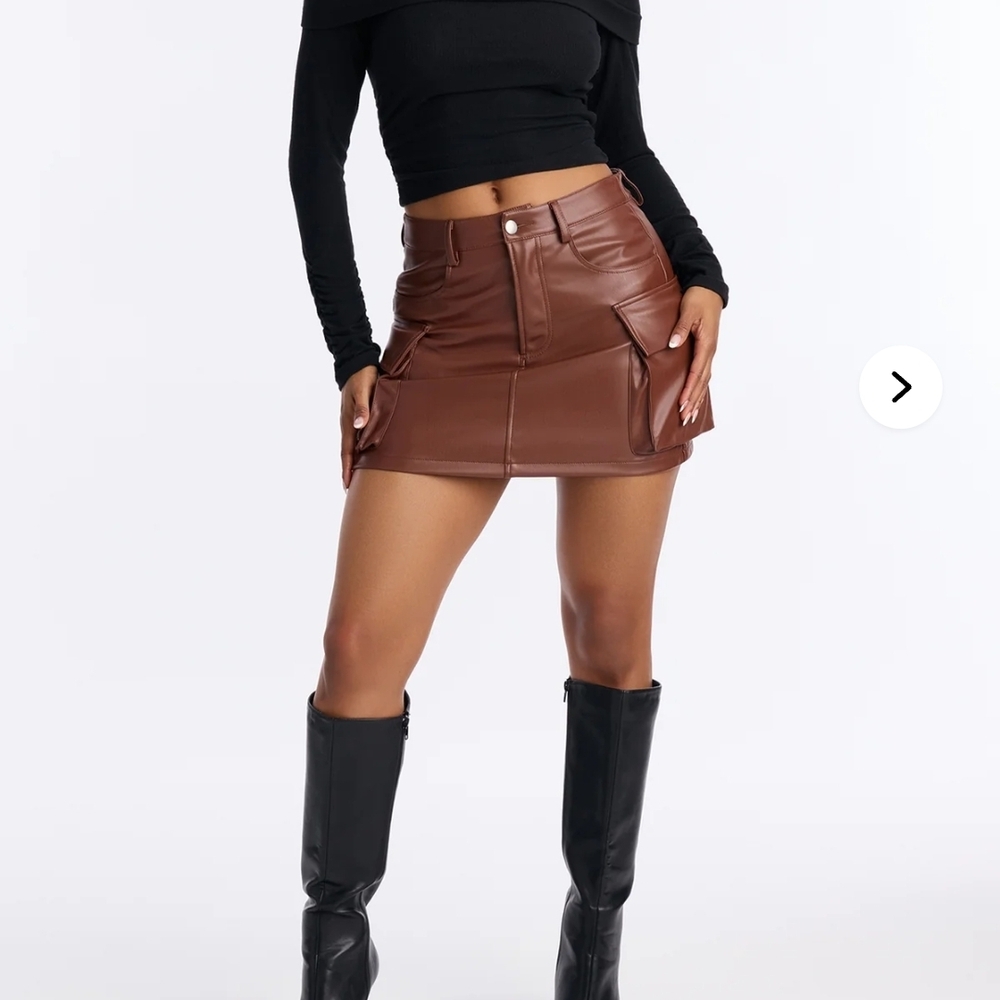 Fashion Nova Pu Leather Mini Skirt L